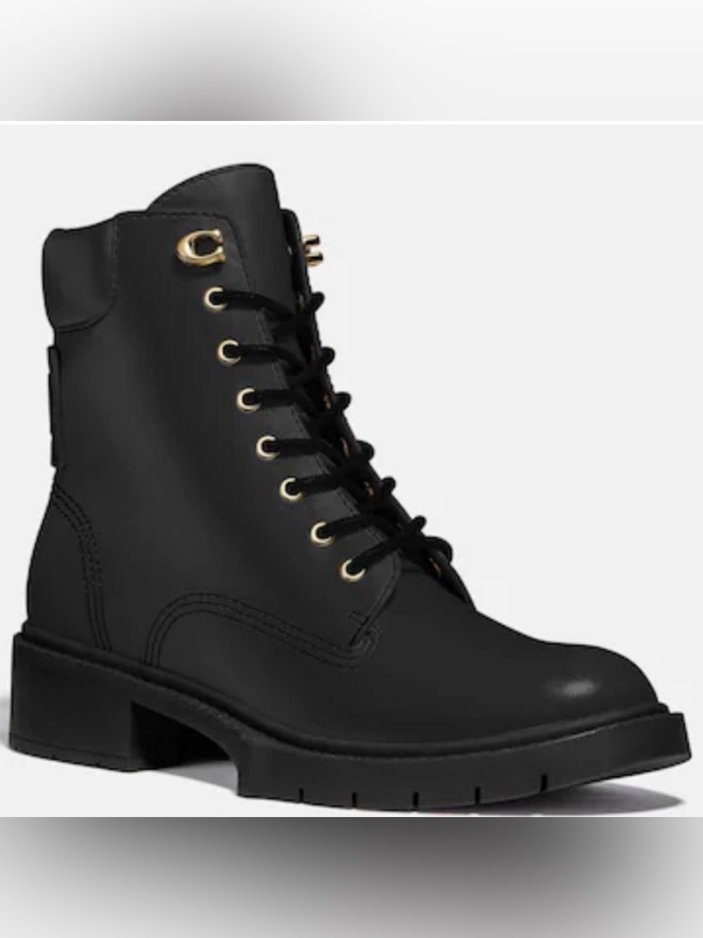 Coach Lorimer Womens Ankle Boots Supple Black Leather